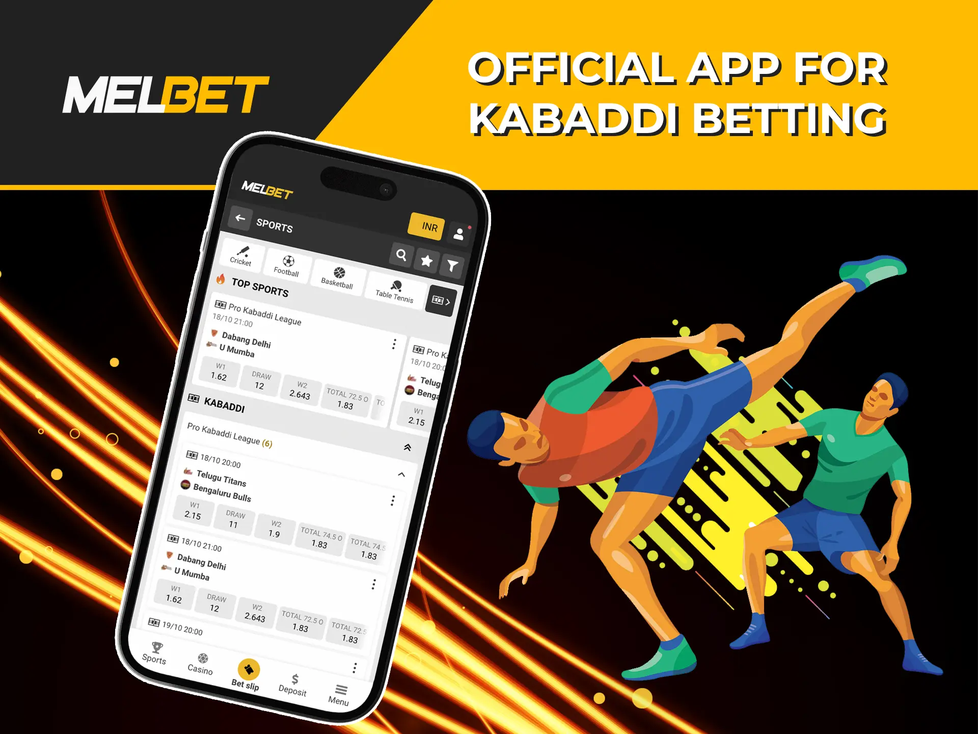 Experience a faster, more secure way to wager on kabaddi using the Melbet mobile application.