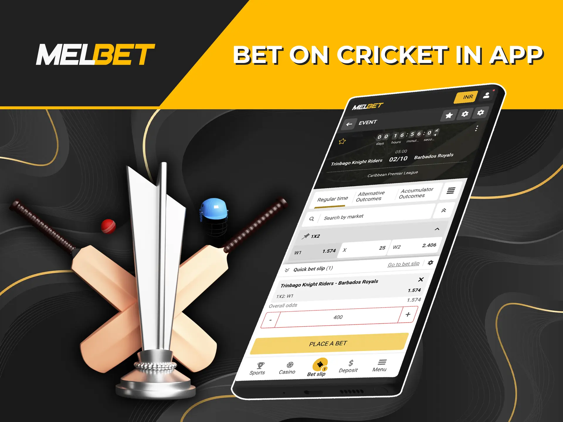 Download the Melbet app for instant access to your betting account from anywhere.