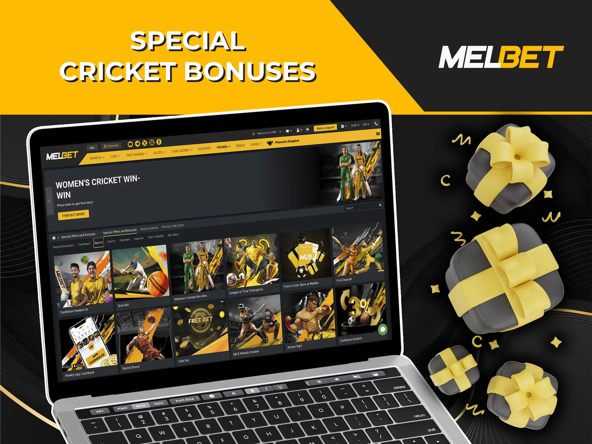 Boost your initial deposit and increase your potential winnings by using Melbet's promotional offers.