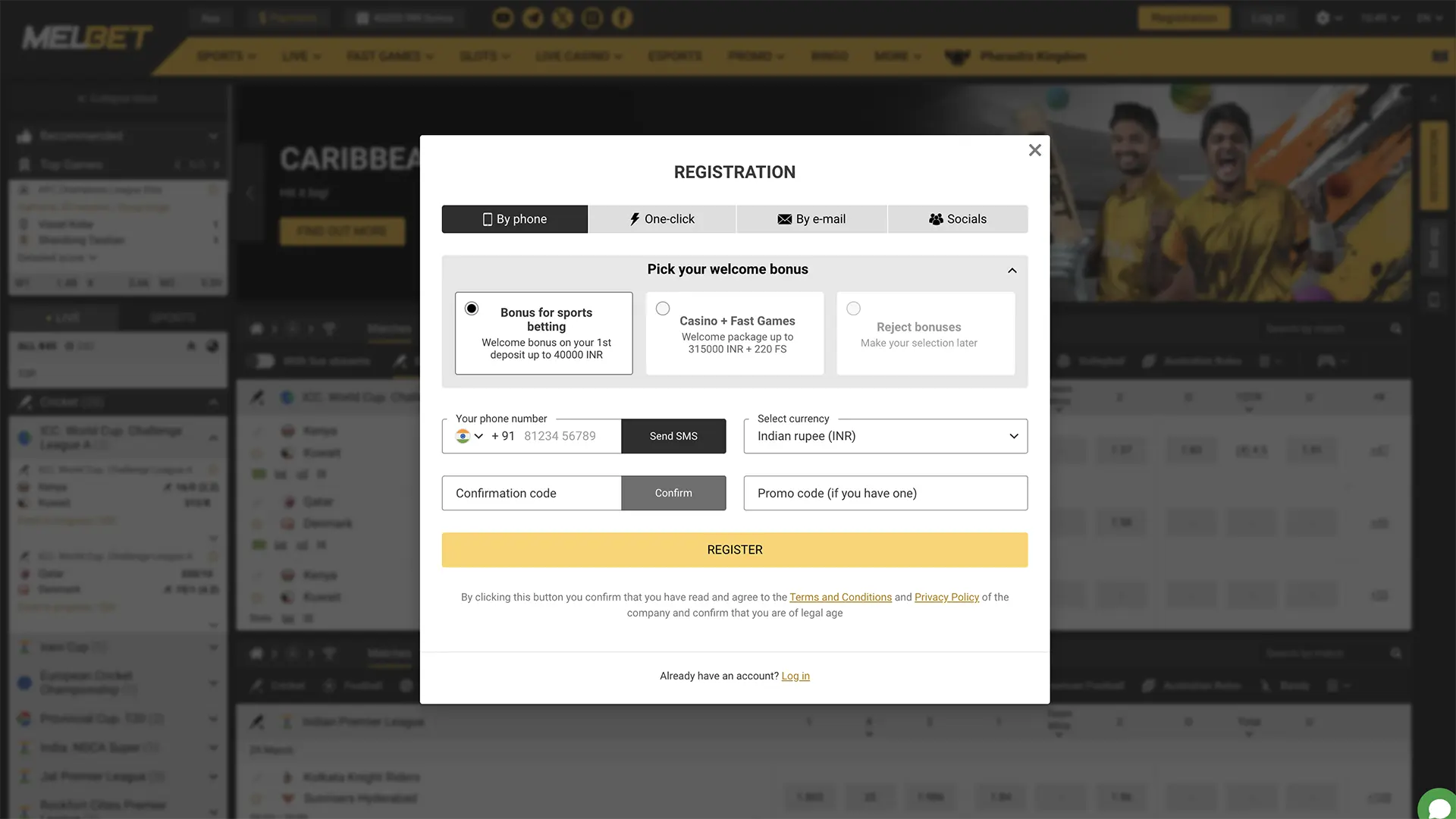 To start wagering at Melbet Casino, the first thing you'll need to do is create a personal account.