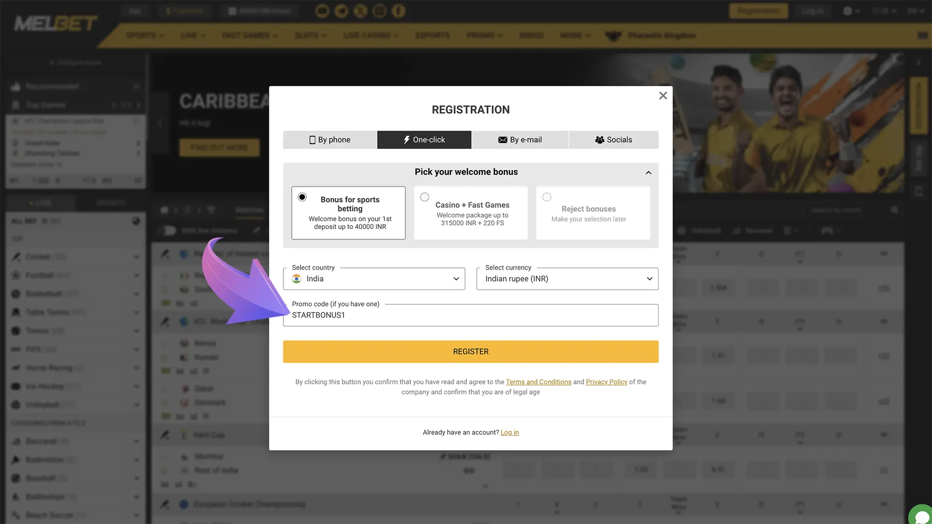 Apply the promo code to give yourself an extra edge and more confidence as you get used to the Melbet betting and gaming environment.