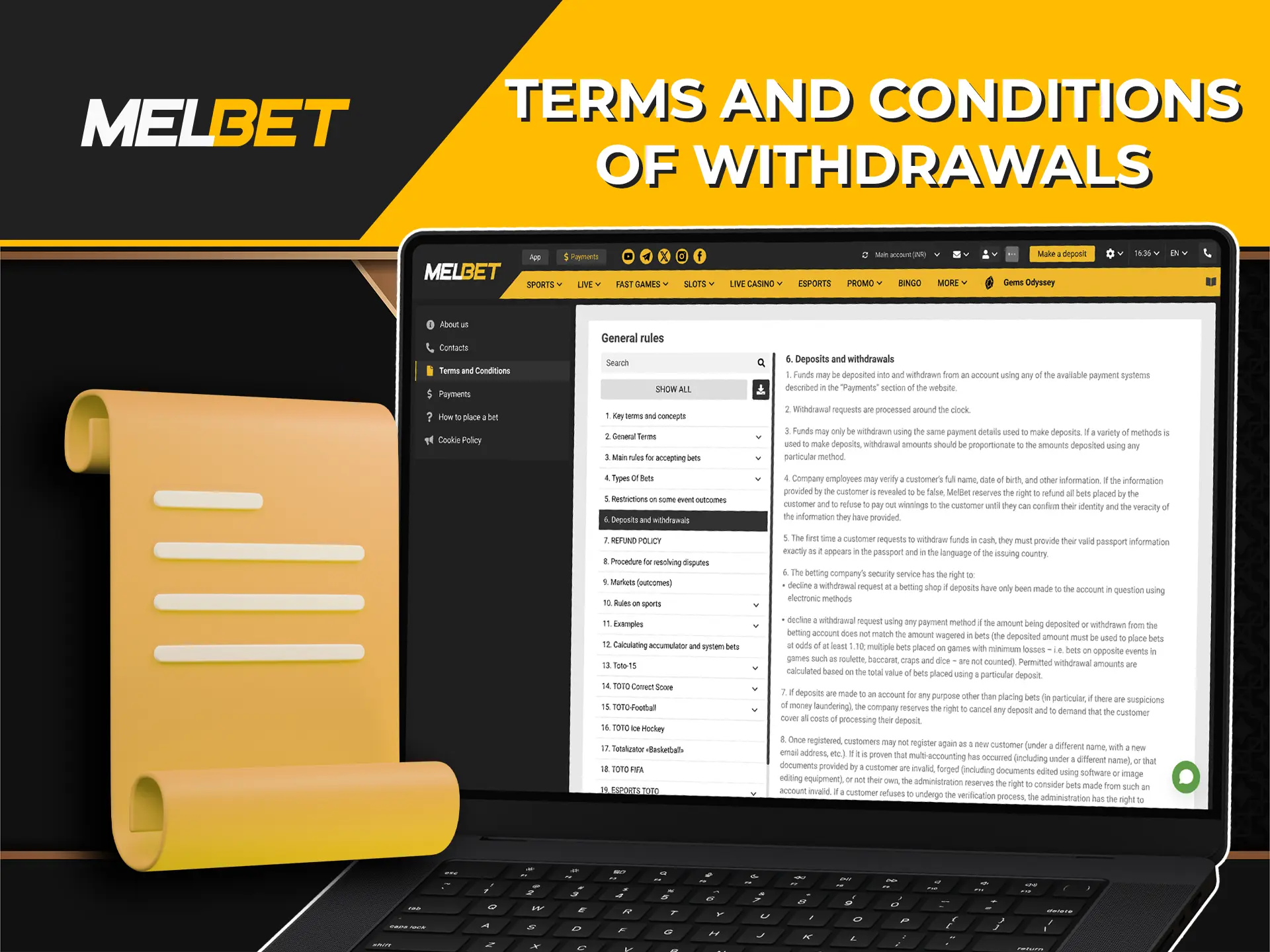Make sure you are fully aware of the rules governing fund withdrawals at Melbet Casino.
