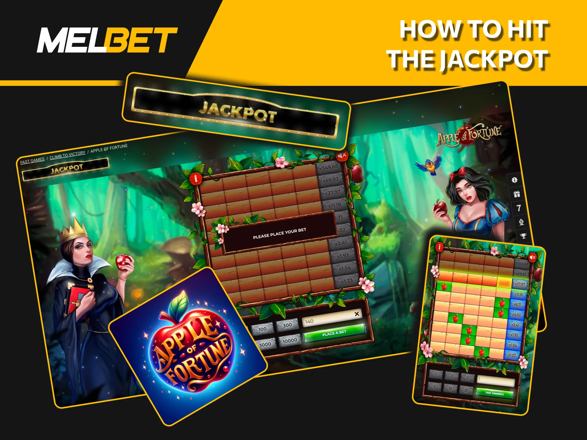 Check the Apple of Fortune jackpot panel on Melbet to track the rising prizes and aim for a massive win.