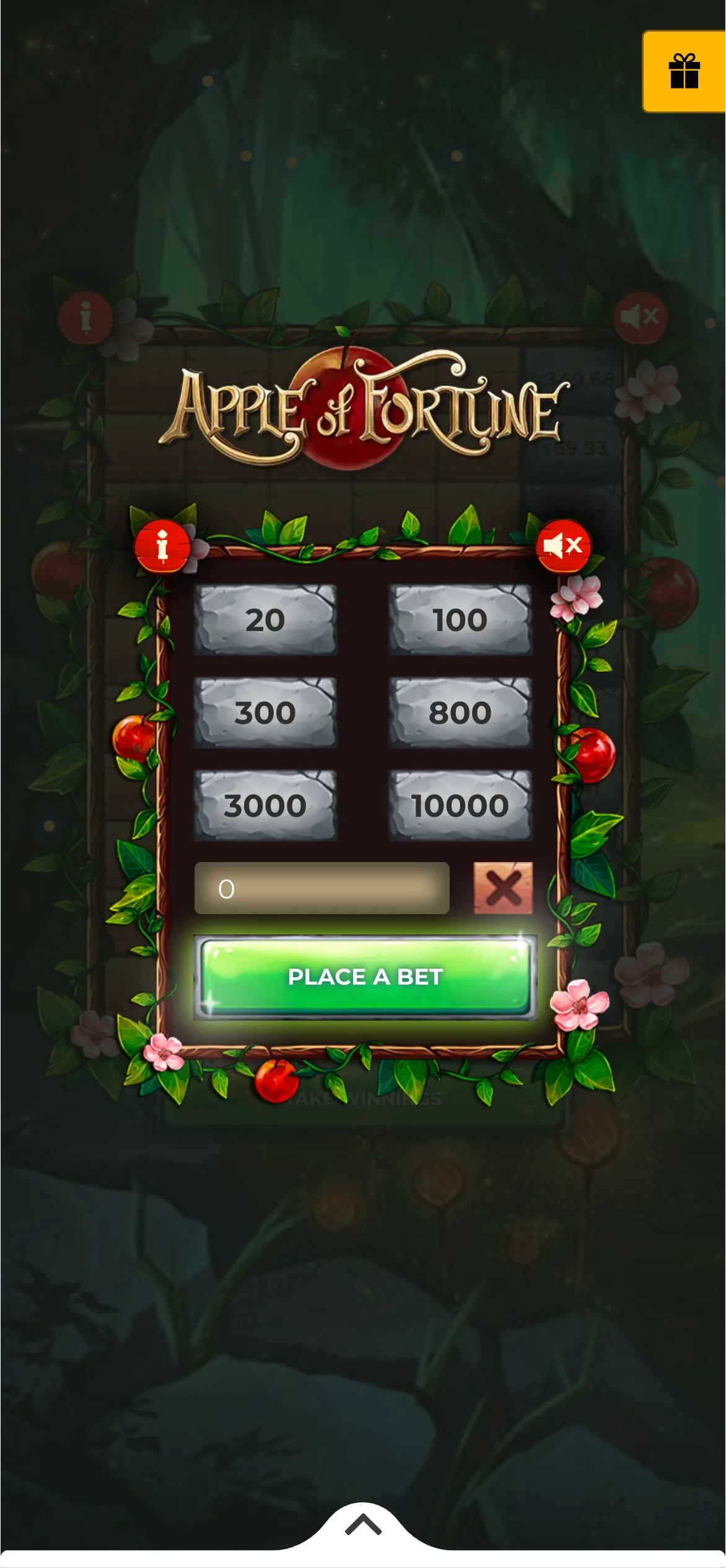 Take a look at the main dashboard of Apple of Fortune on Melbet.