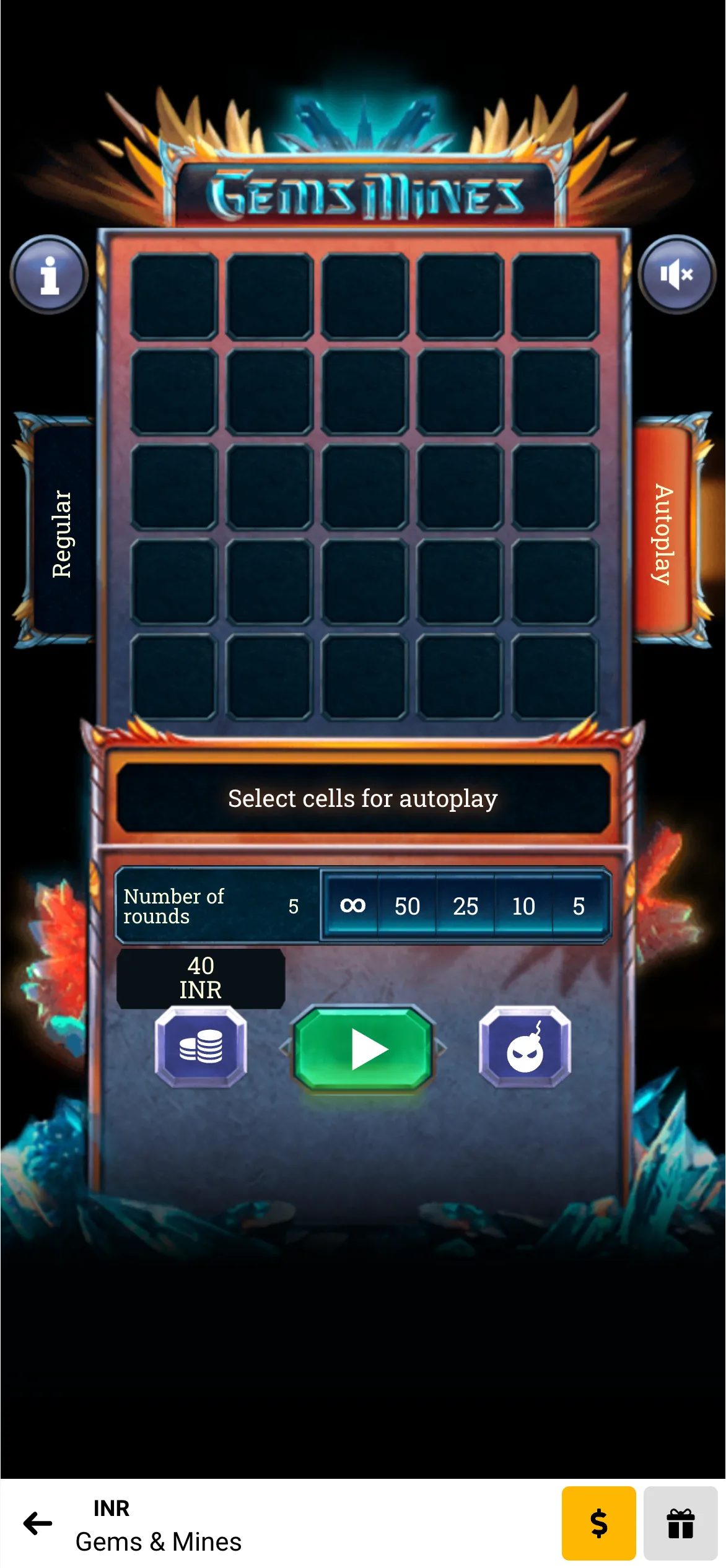 For a seamless, uninterrupted experience, turn on the autoplay mode in Melbet's Mines.