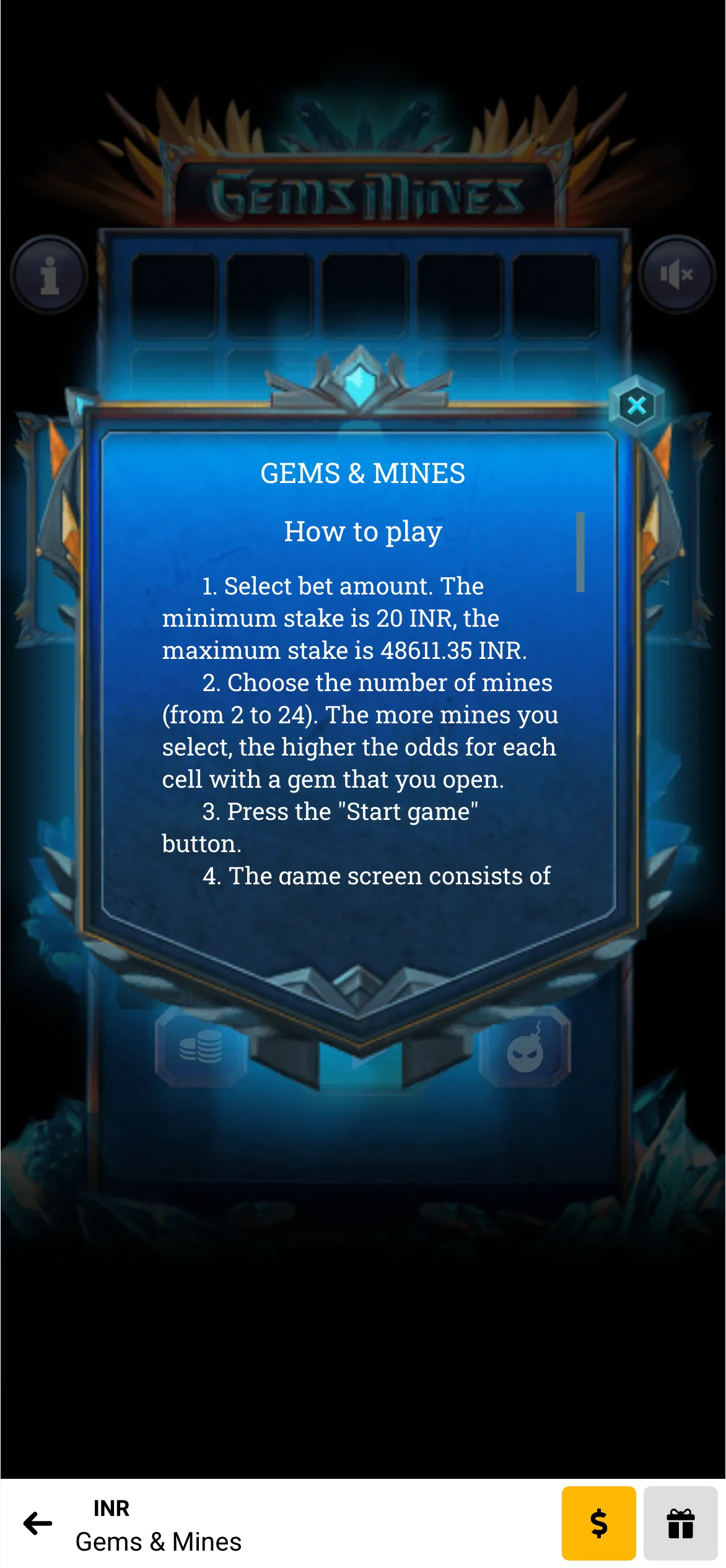 Take a moment to review the official rules for playing Mines on the Melbet platform.