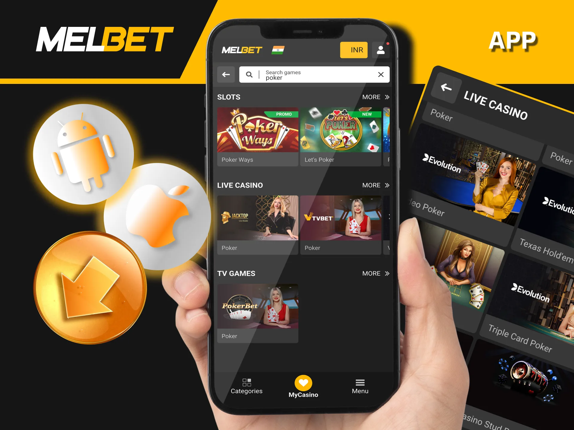 Take your poker game anywhere you go by installing the Melbet app on your Android or iOS smartphone.