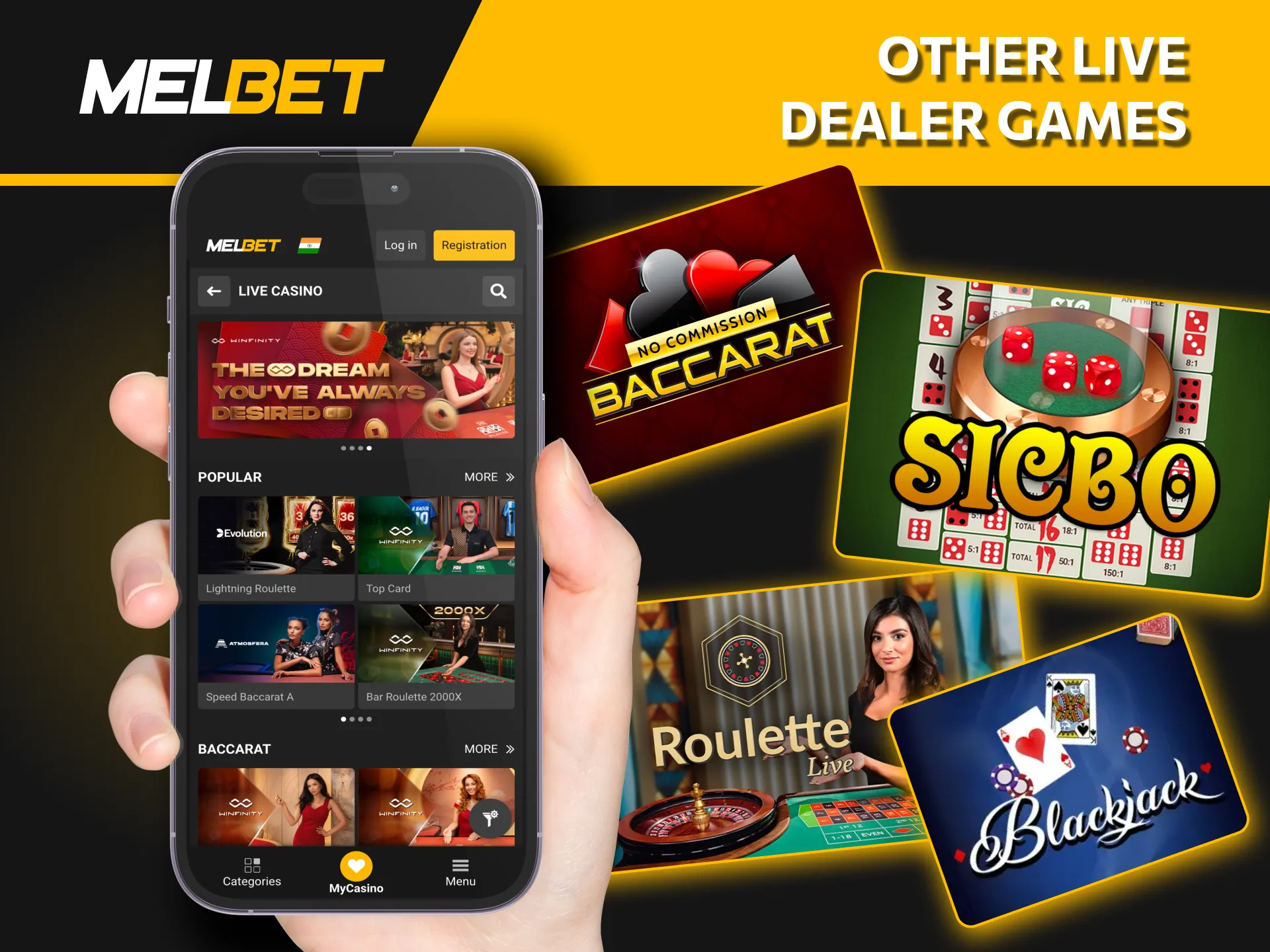 From Sic Bo to Dream Catcher, Melbet offers a wide range of exhilarating live games.