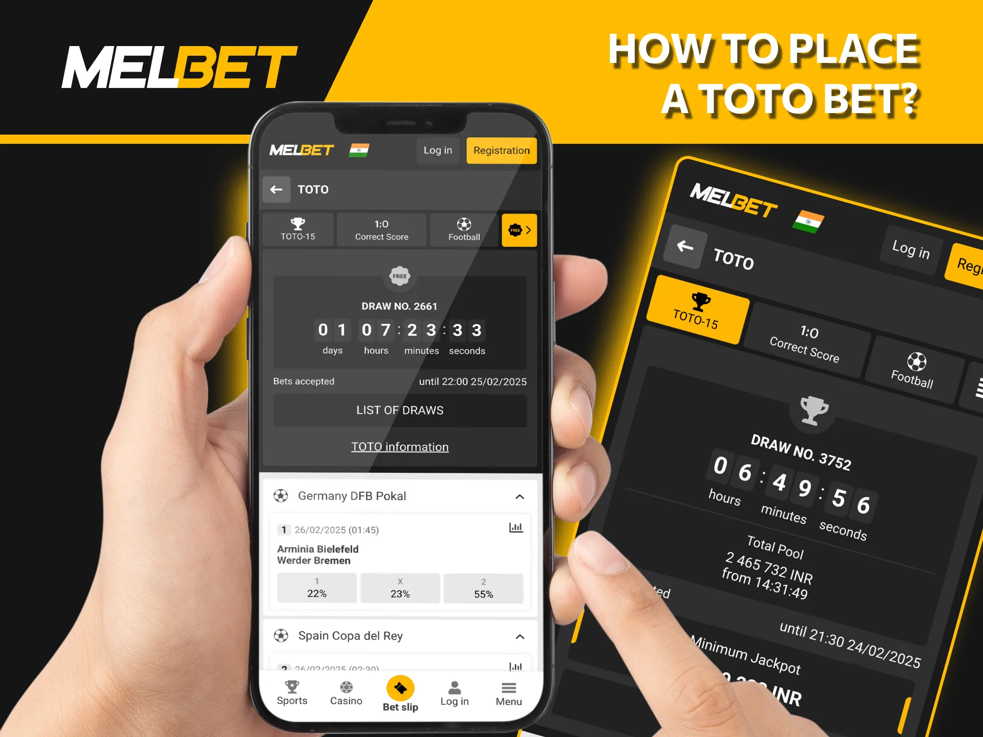 Follow these easy steps to start betting on TOTO at Melbet.