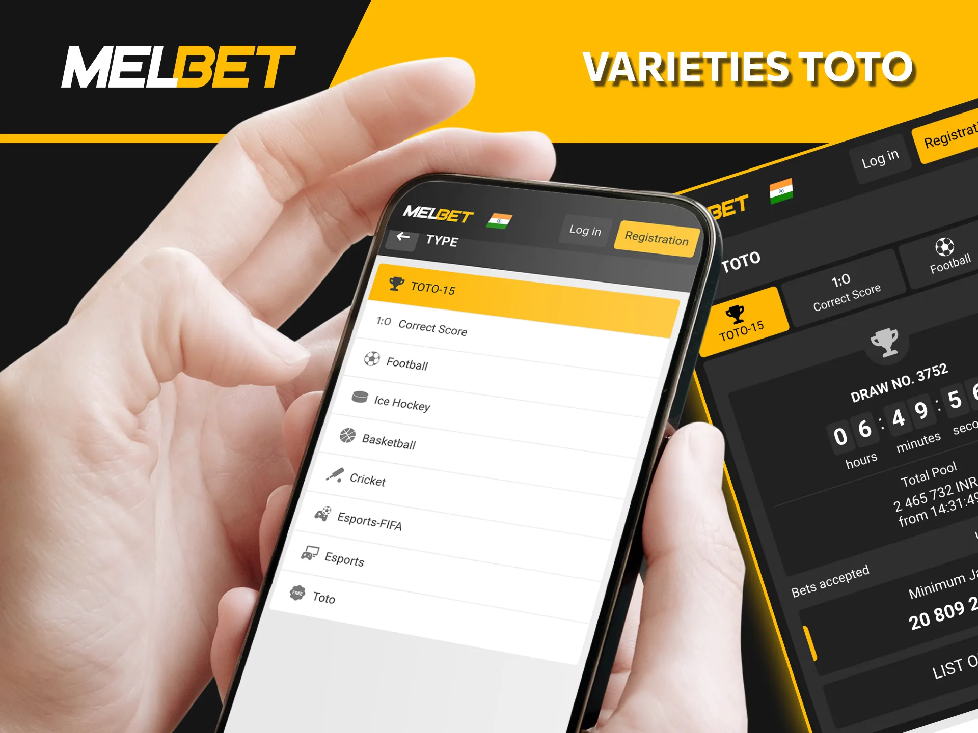 Explore the diverse TOTO options at Melbet: from football and basketball to ice hockey and Esports.