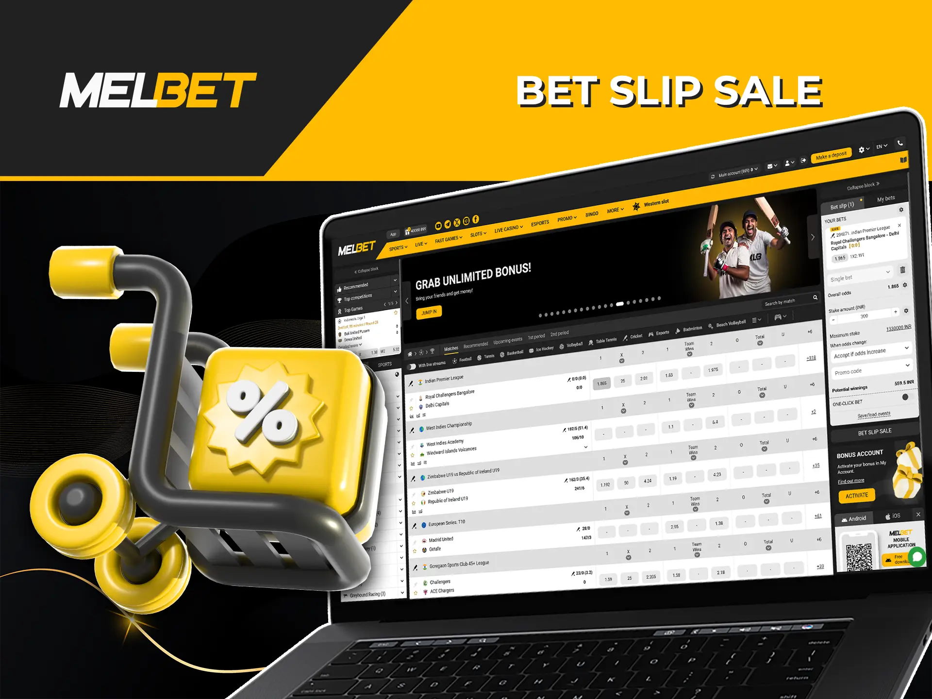 Take control of your wagers by selling unsettled slips on Melbet and getting your money back early.