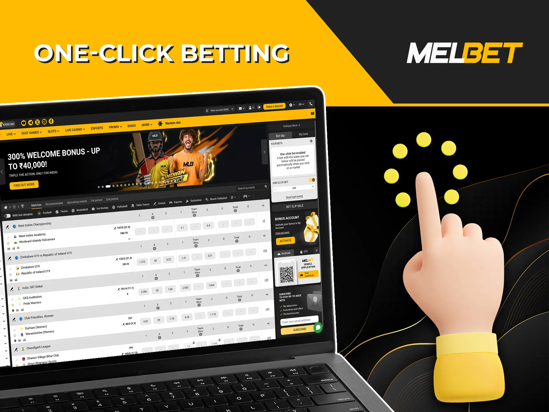 Experience a faster, more seamless way to wager with Melbet's one-click feature.