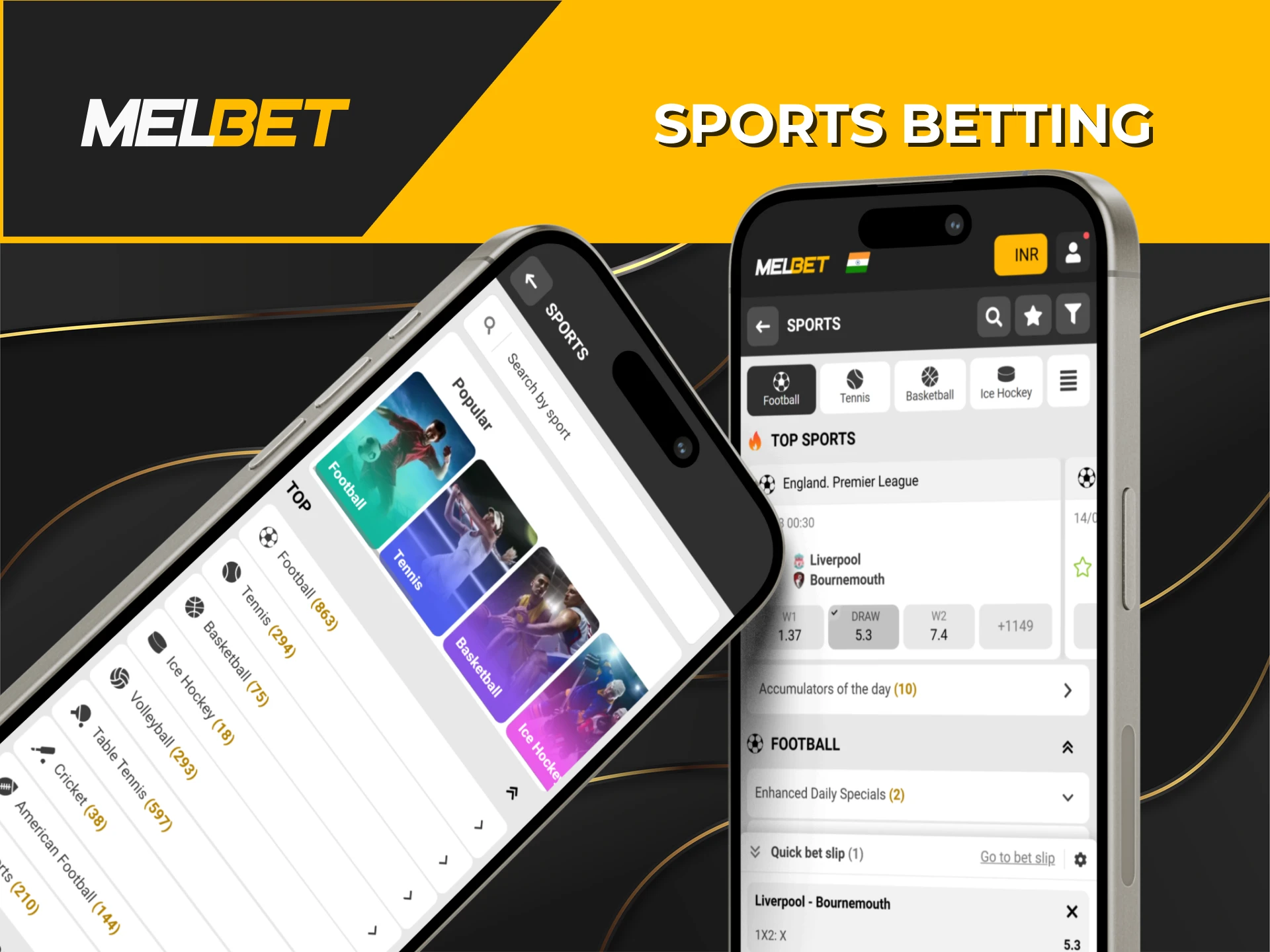 Explore the wide variety of sports available for betting at Melbet.