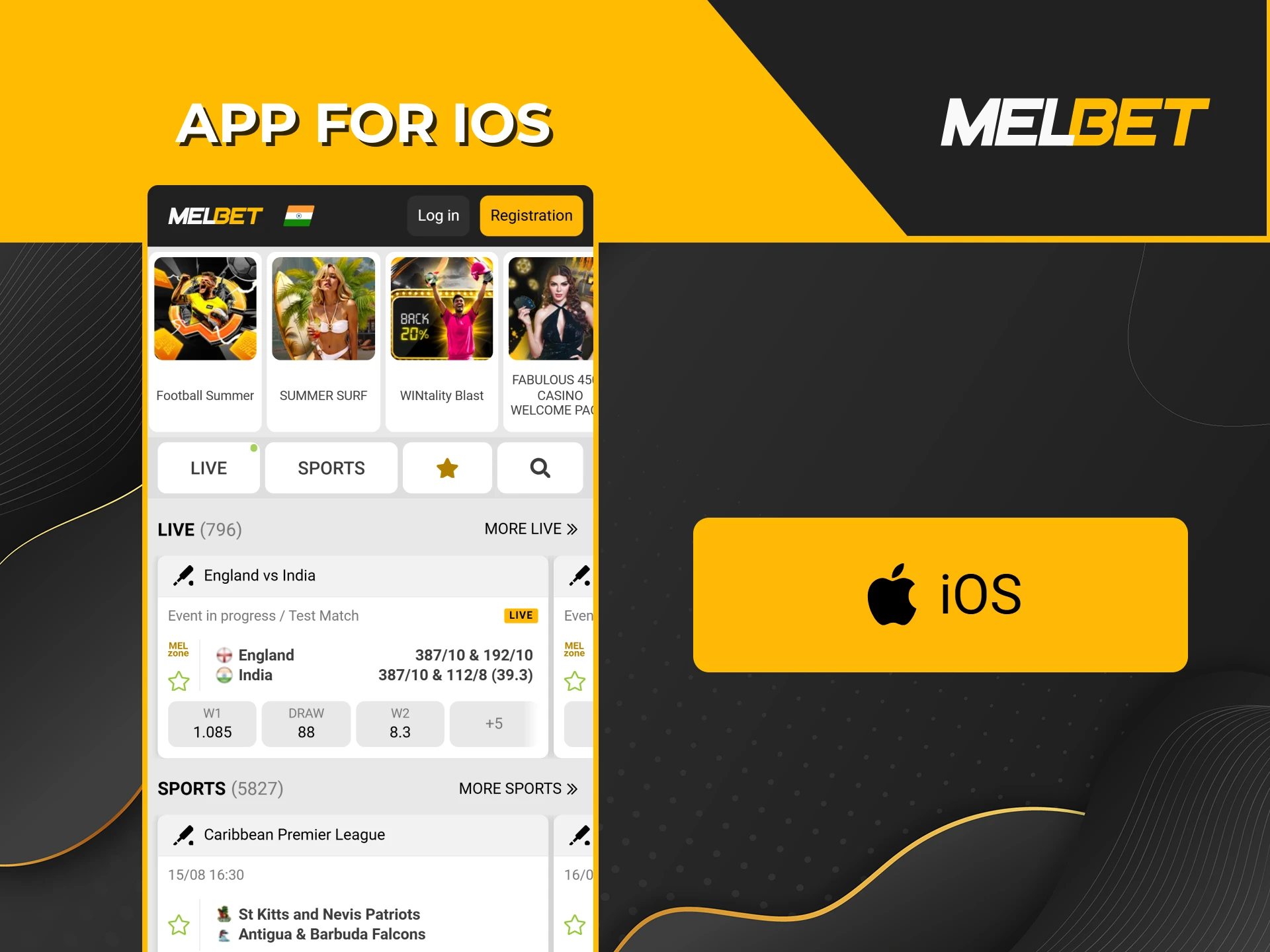 Enjoy a premium betting and gaming experience via the Melbet iOS app.