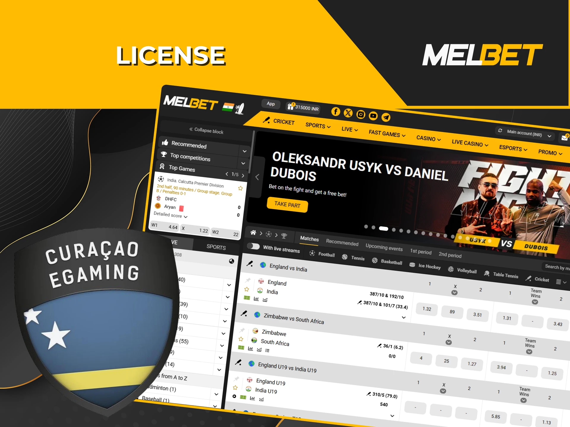 Melbet is a fully licensed operator that strictly adheres to all legal industry regulations.