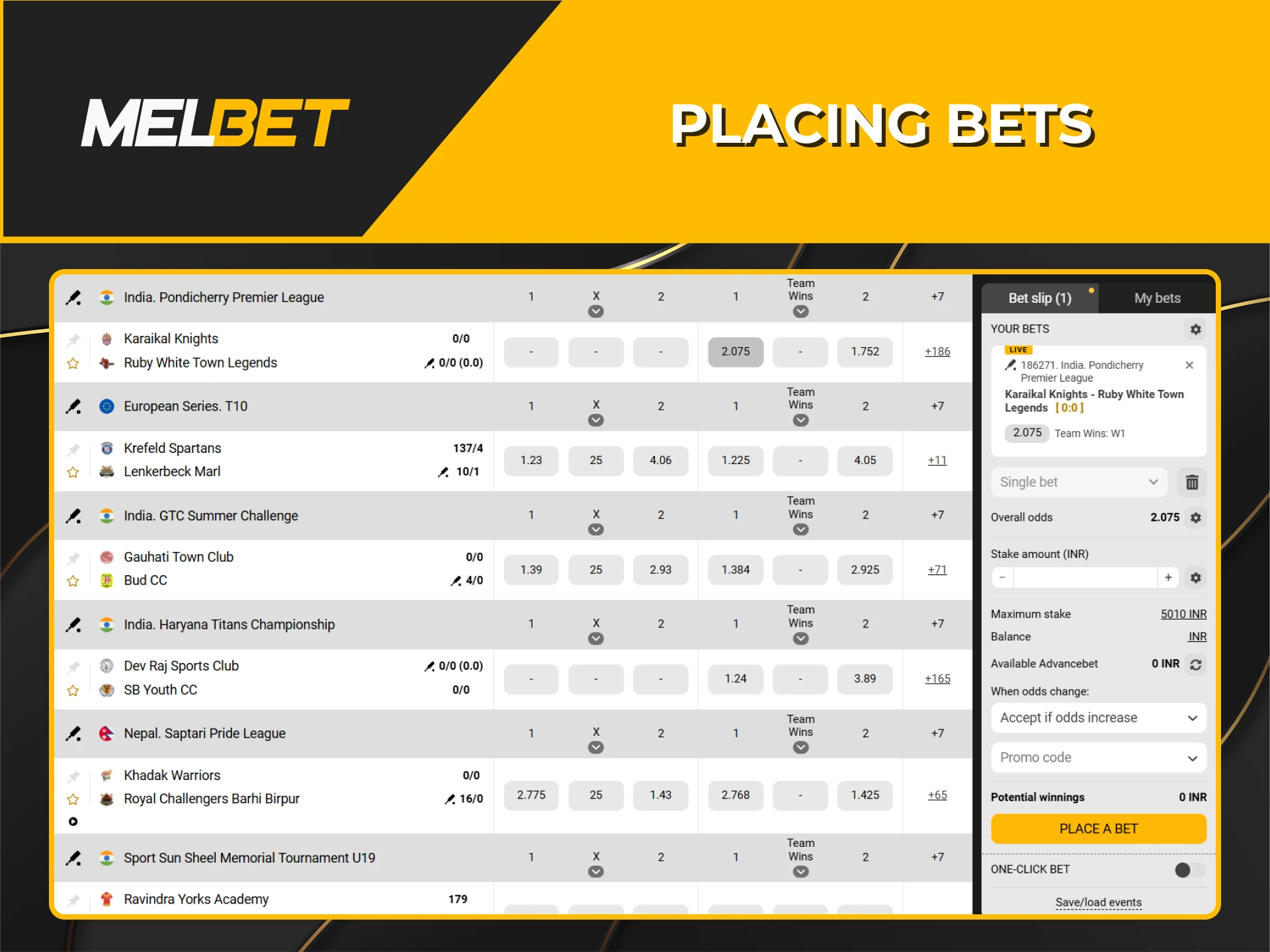 Learn everything you need to know about sports betting at Melbet.