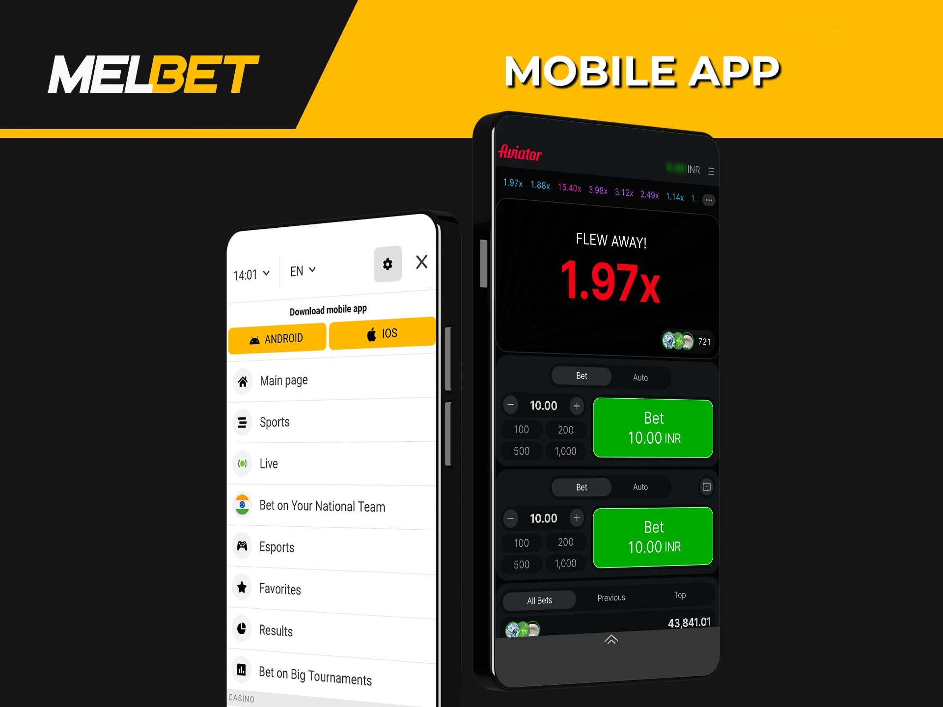 Install the Melbet app for the fastest and most convenient way to play Aviator.