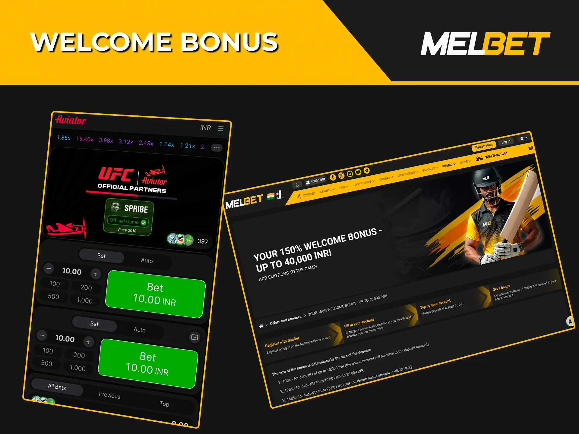 Join Melbet today and use your welcome bonus to give yourself a better shot at winning in Aviator.