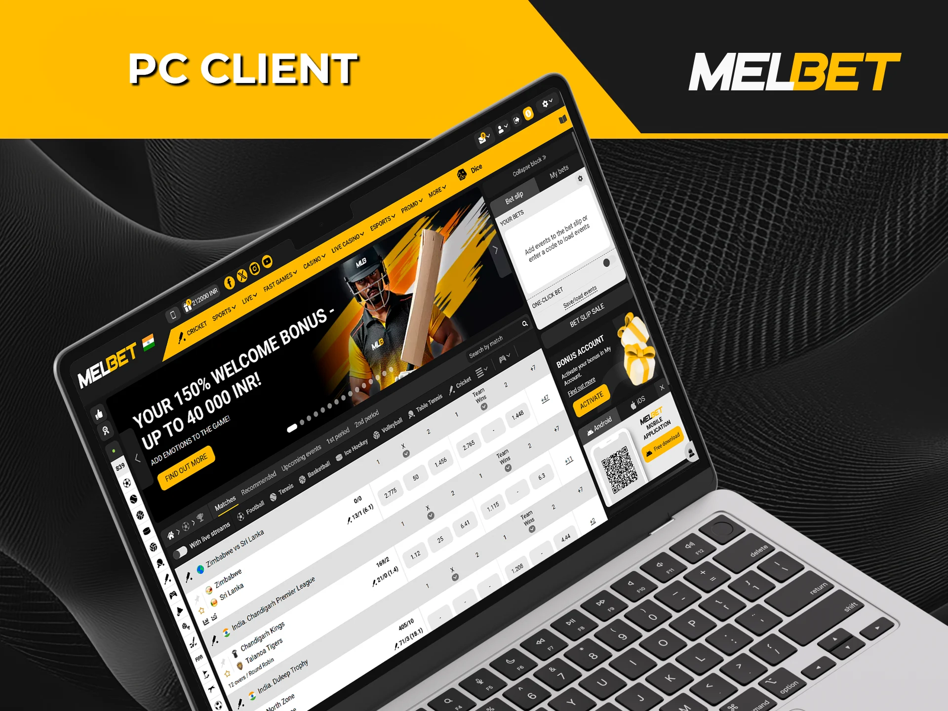 Access the Melbet platform on your computer and enjoy all your favorite games effortlessly.