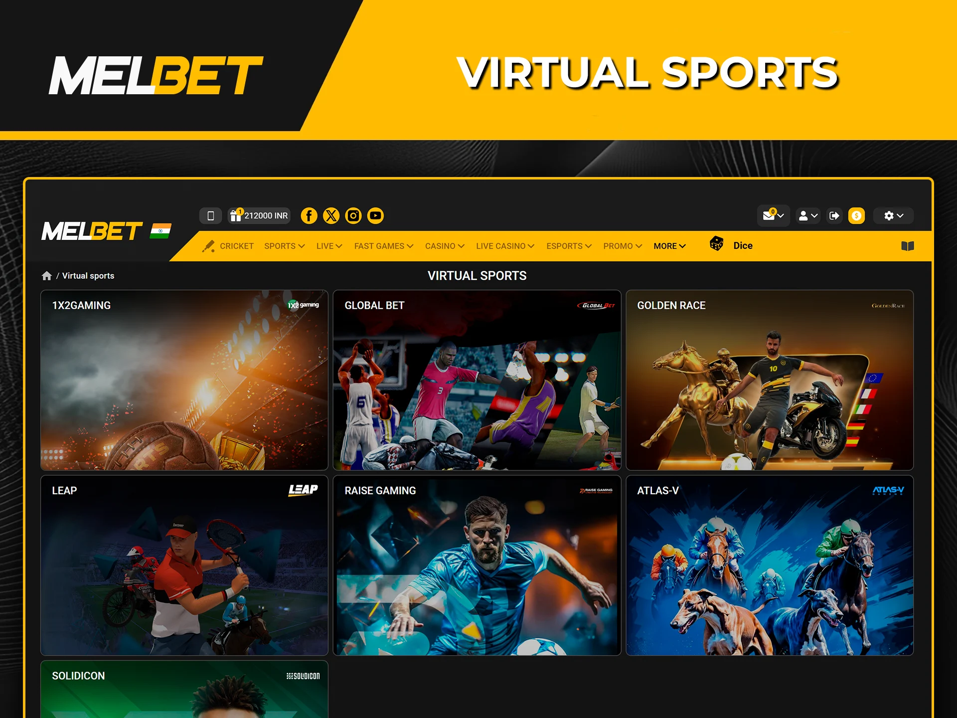 Explore the full variety of virtual sports available on the official Melbet site.