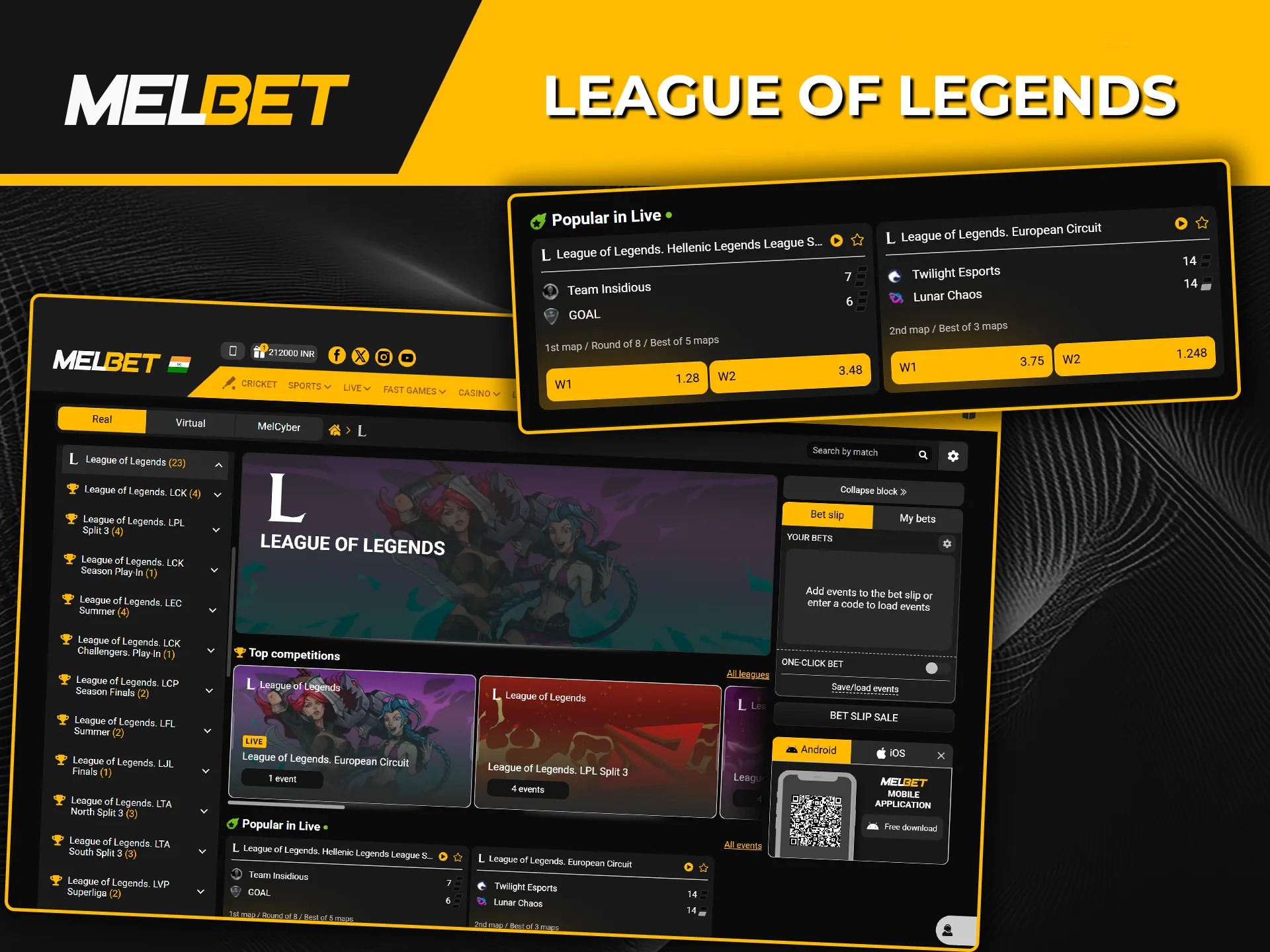 Put your knowledge to the test and bet on the top League of Legends tournaments at Melbet.