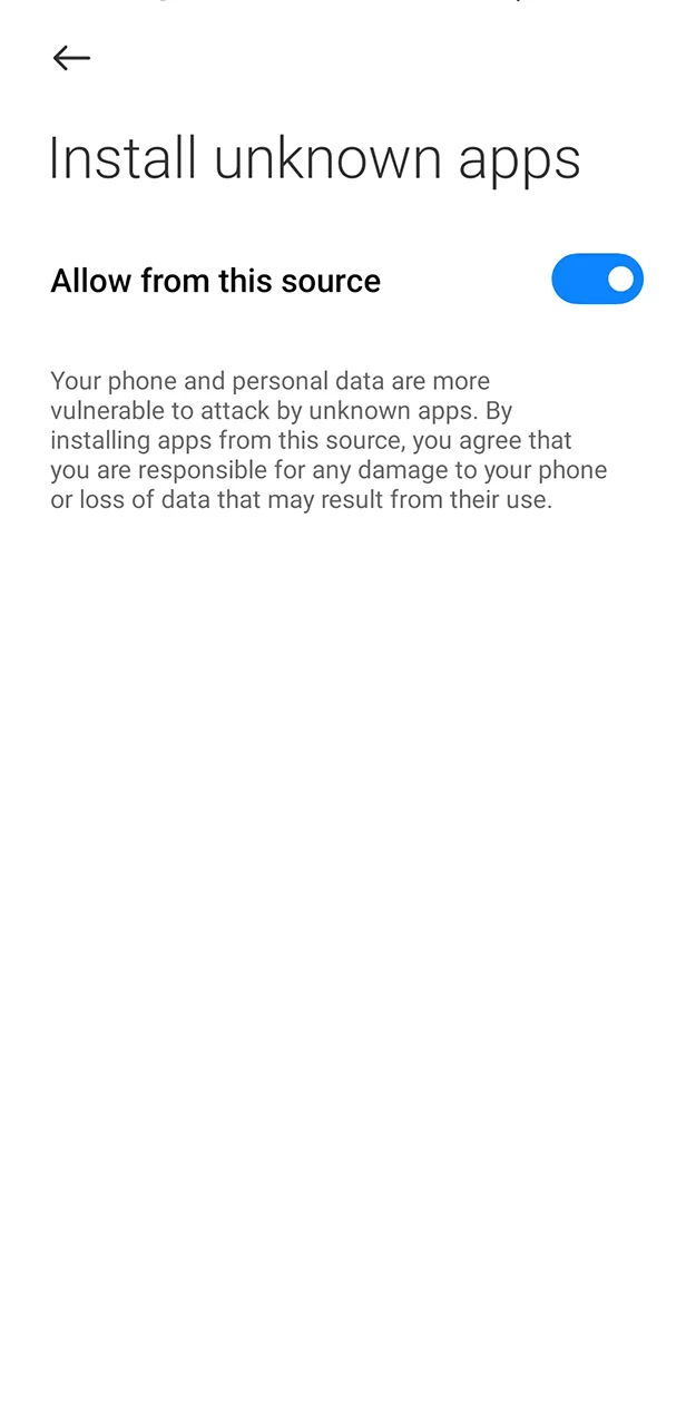 Before you can install the APK, you'll need to adjust a couple of settings on your phone.