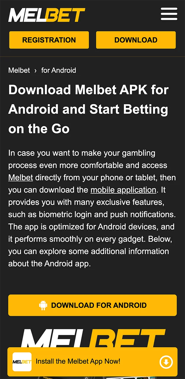 Initiate the app download on your Android device.